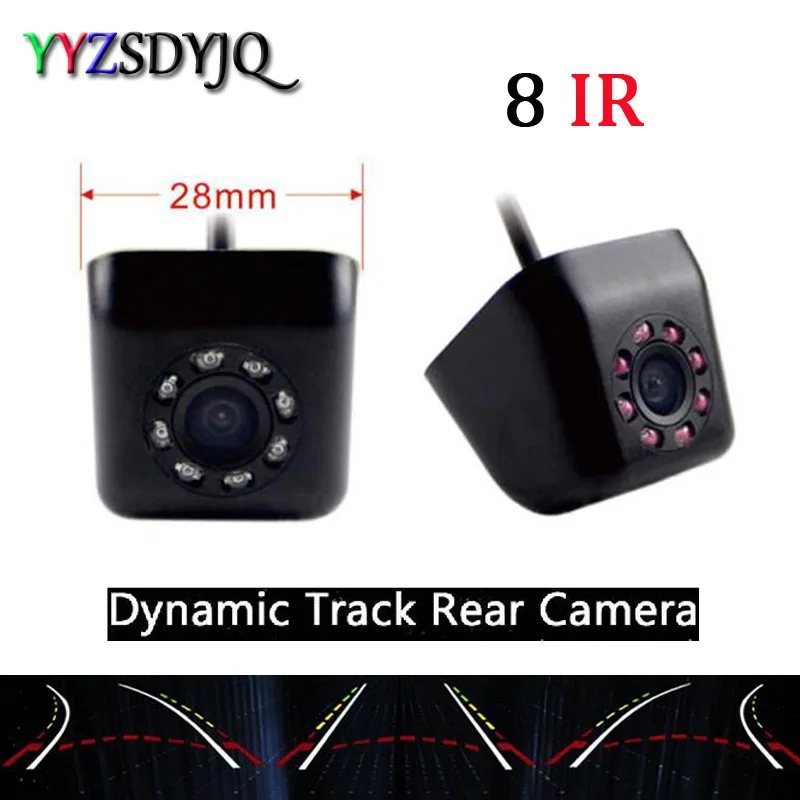 

YYZSDYJQ Car Intelligent Dynamic Trajectory Tracks Parktronic camera Reverse Backup 8 IR Parking cam Black/White/Chrome