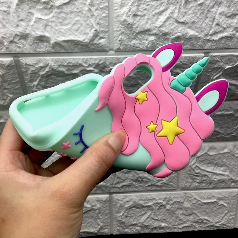 Модный силиконовый чехол для телефона с единорогом Iphone X милый карамельного
