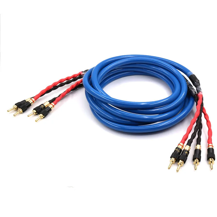 

Pair Silver-Gold LS-1 G5 audiophile Speaker Cable hifi loudspeaker cable