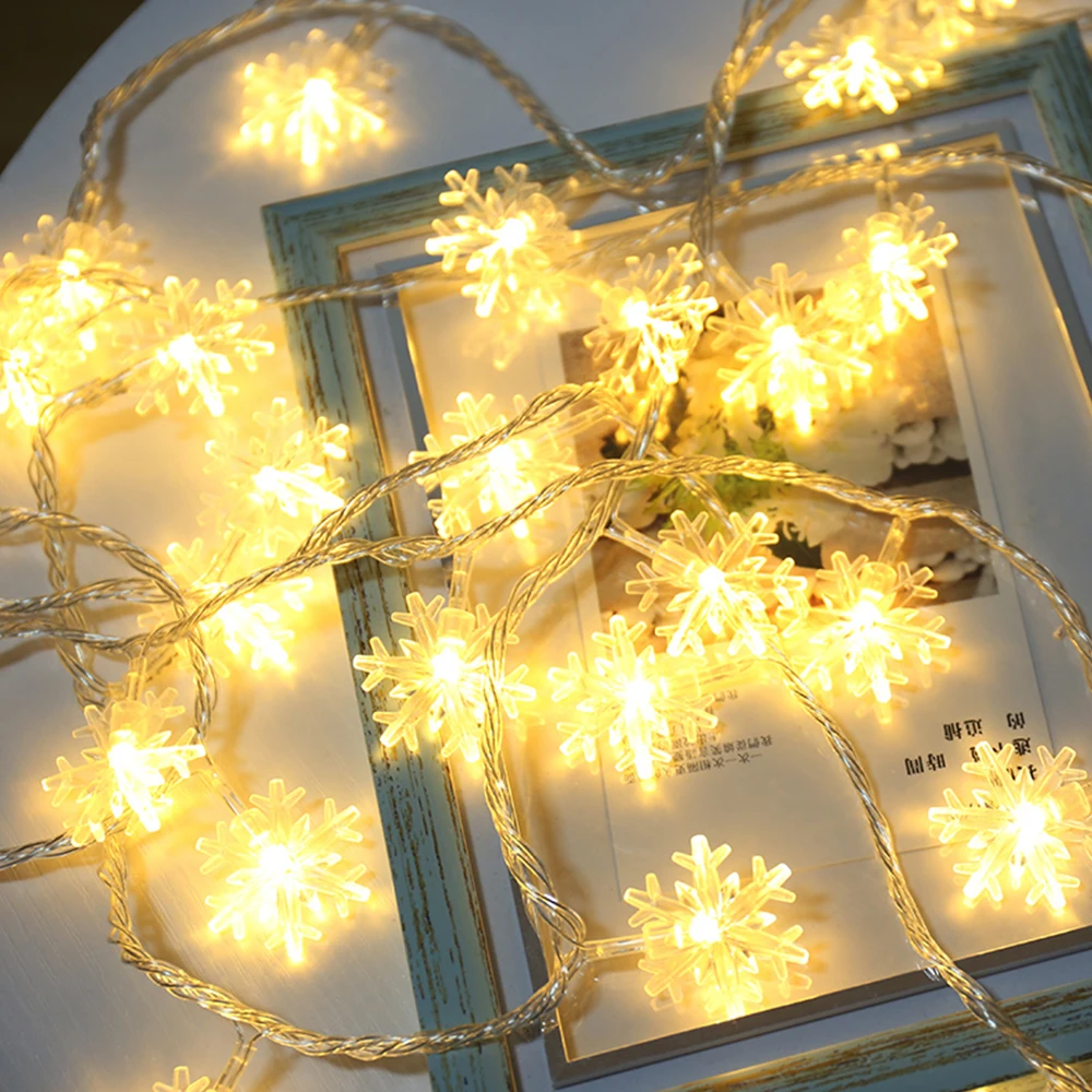 5M USB 3AA Battery Christmas Lights Snowflake Lamp Holiday Lighting For Indoor/Wedding Party Decoration Curtain String Lights 5M USB 3AA Battery Christmas Lights Snowflake Lamp Holiday Lighting For Indoor/Wedding Party Decoration Curtain String Lights