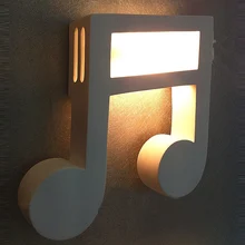 Современный настенный светильник из белого гипса в виде нот для коридора, спальни, спальни, балкона, прихожей, настенные бра, зеркальные передние настенные светильники