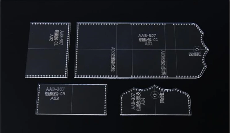Акриловый трафарет 1 Набор кожаный шаблон ручной работы брелок чехол держатель кожевенное Ремесло Швейные узоры инструменты аксессуары 10,5*7,5 см