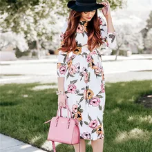 2018 Moda Das Mulheres Do Vintage Vestido Estampado Floral Boho Praia Túnica Vestido Plissado Mulheres Bodycon Vestidos de Festa vestido de festa