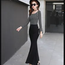 Повседневная однотонная Черная Женская юбка-Русалка эластичный пояс Облегающие юбки длиной до щиколотки оборки труба тонкая элегантная дамская Saia