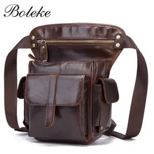 Высокое качество Мужская натуральная кожа поясная сумка винтажная кофейная маленькая поясная сумка через плечо поясная сумка прямая ножка сумка 9021