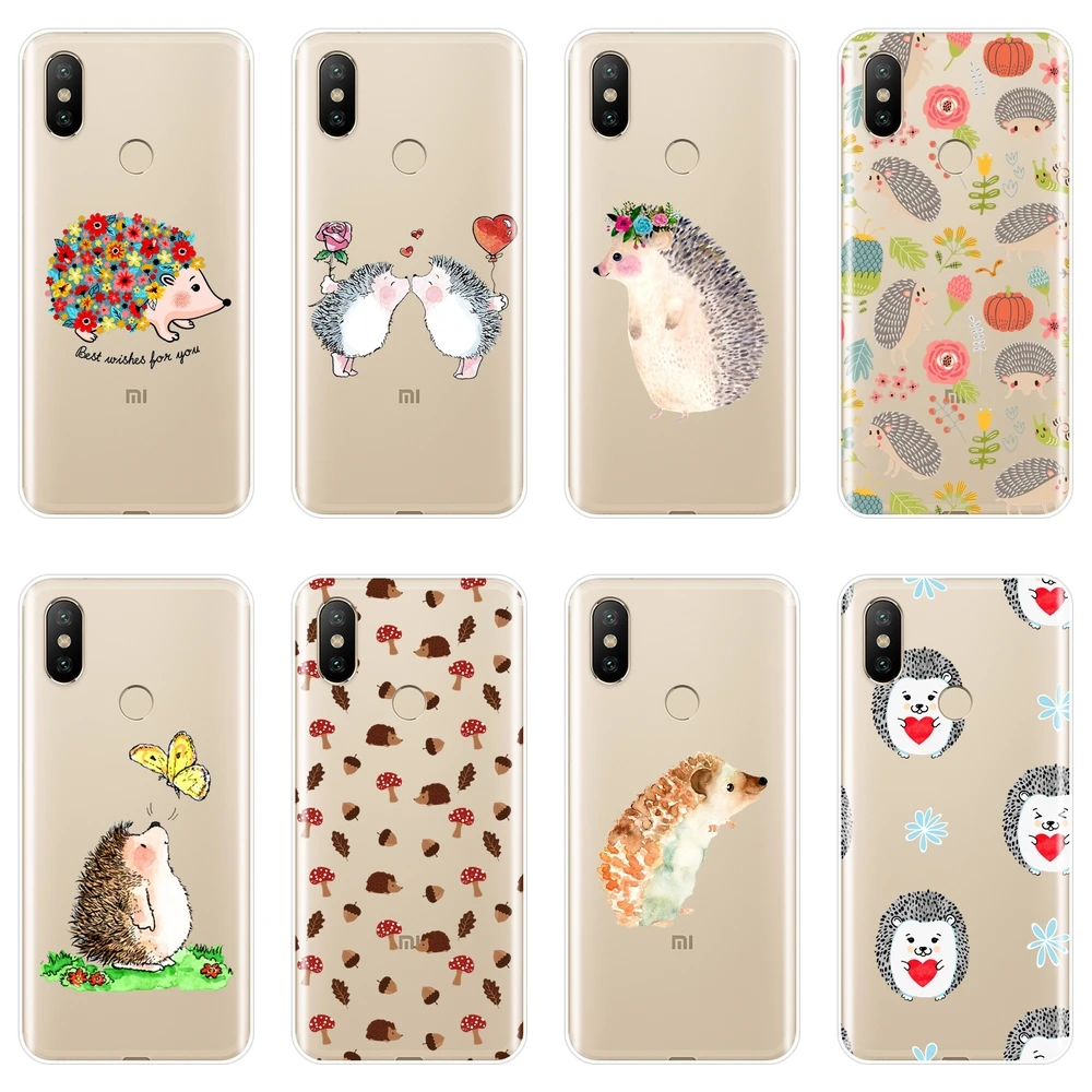 

Kawaii Hedgehog Back Cover For Xiaomi Mi A1 A2 Lite 8 SE 5 5C 5S 5X 6 6X Plus Soft Phone Case Silicone For Xiaomi MiA1 MIA2 Mi8
