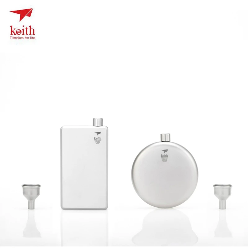 

Keith Titanium Flagon Outdoor Tableware Luxury Hip Flask Wine Bottle Cup Gift for Wine Whisky Container Ti9302/Ti9306 100/150ml