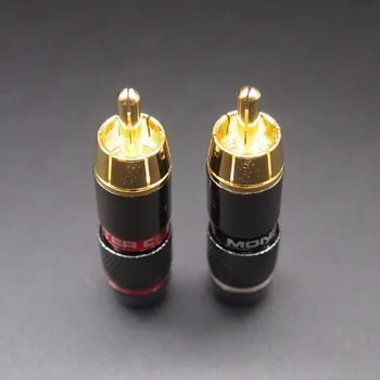 

25pcs RCA Connector Gold Plated Wire Connector 6mm Cable RCA Male Plug Professional Speaker Audio Adapter