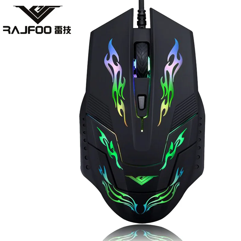 True Newest Colorful RAJFOO I5 Wired USB Luminous Mouse for Business Entertainment font b Gaming b