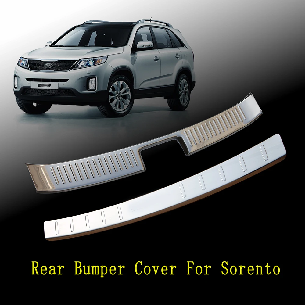 

2PCS REAR BUMPER PROTECTOR STEP DOOR SILL PLATE TRUNK TRIM ACCESSORIES FIT FOR 2013 2014 KIA SORENTO