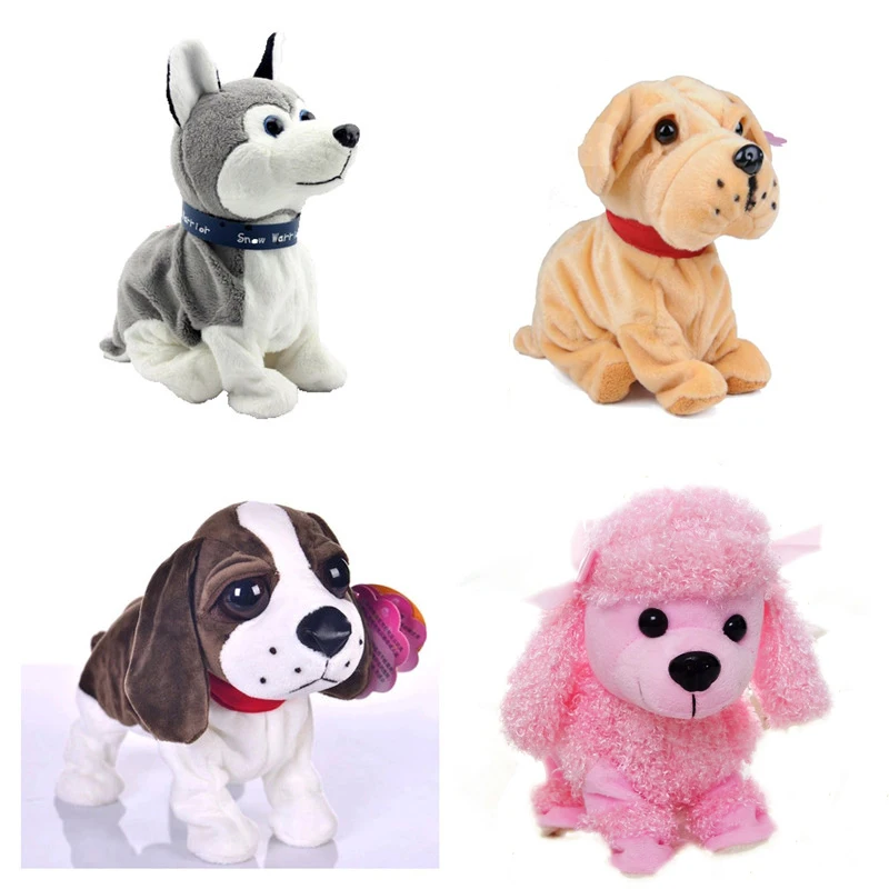 Kids Electronic Pet Toys Lovely Husky Plush Dog Toy Sound Control Movable Stand Interactive Toys For Children Birthday Gifts