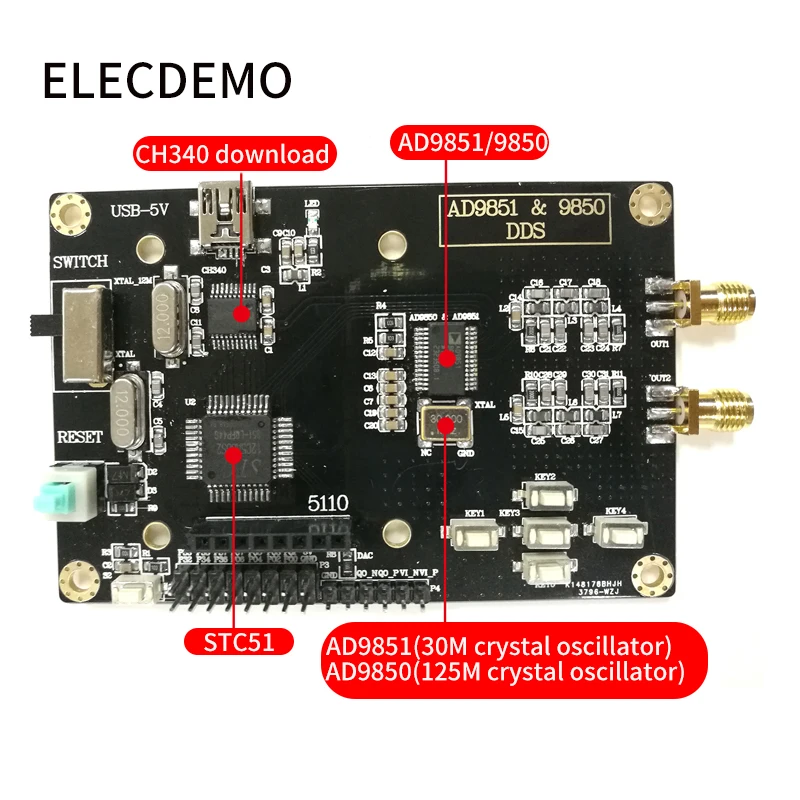 Модуль генератора сигналов DDS AD9851 отправка программы совместимой с 9850