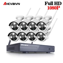 AHCVBIVN 8CH P 1080 P NVR Wi Fi комплект видеонаблюдения Plug AndPlay 1080P HD 2.0MP беспроводной водонепроницаемый Ночное Видение безопасности CCTV системы