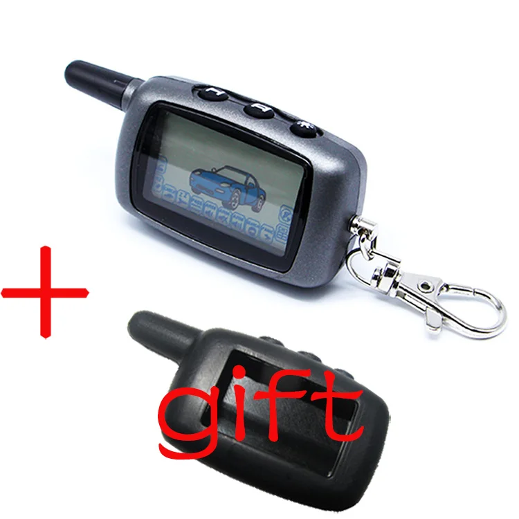 Kopen Twage A6 LCD Afstandsbediening Sleutelhanger + Siliconen Case Voor Voertuig Security Twee Richtingen Auto Alarm StarLine A6 Sleutelhanger
