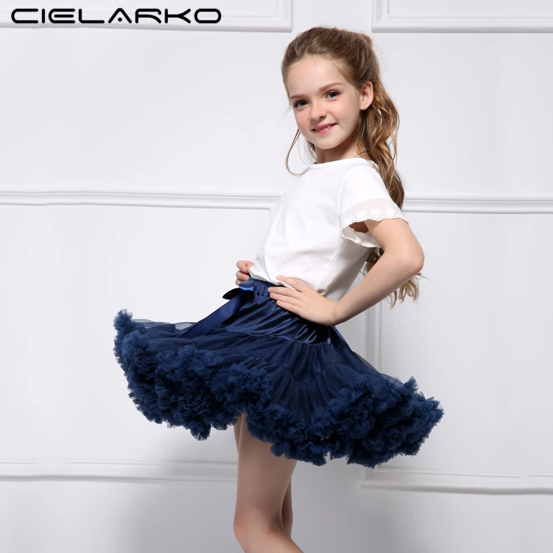 

Cielarko Fluffy Girls Skirt Baby Girl Tutu Skirts Kids Fancy Dancewear Solid Flower Girl Pettiskirt Children Tulle Petticoat