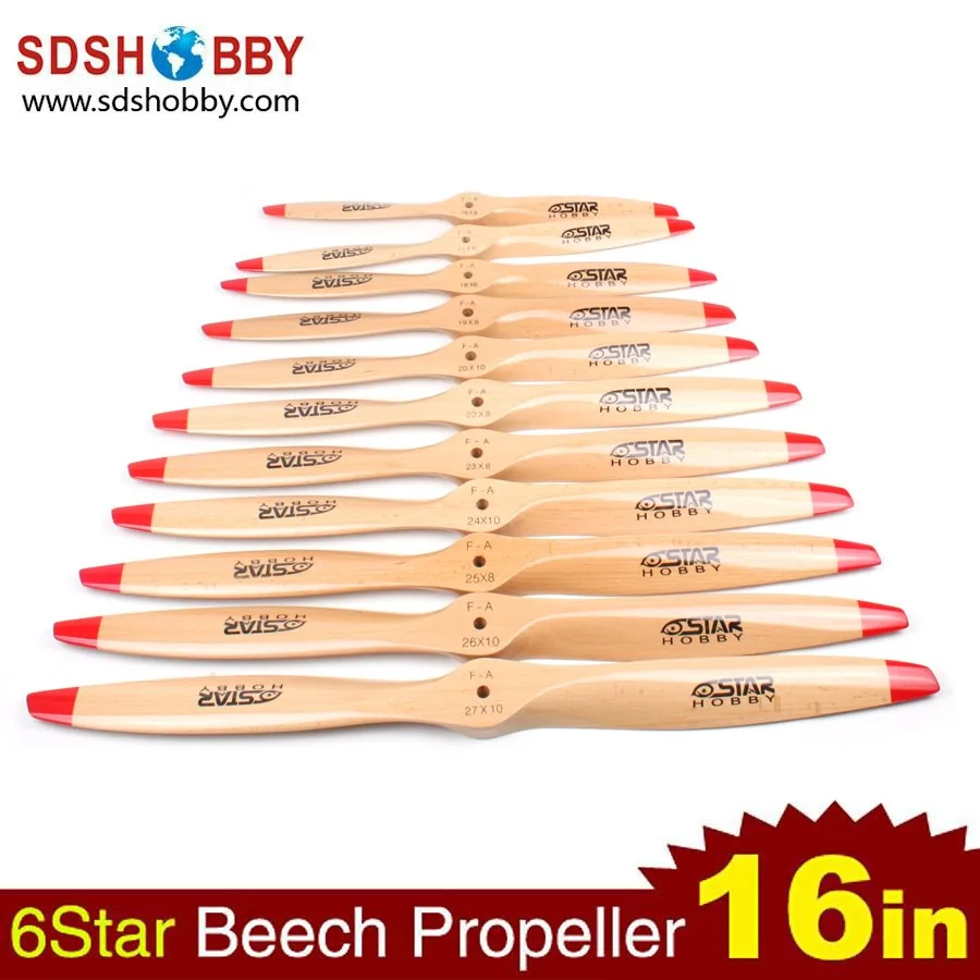 6STARHOBBY Standard Wooden Propeller Beech Propeller 16x8 16x6 for RC Gasoline Petrol Airplane