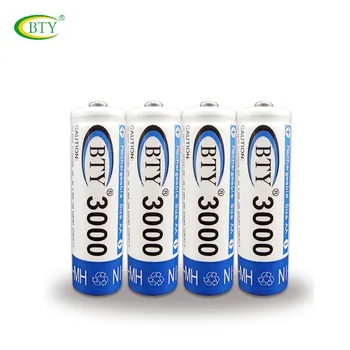 

BTY Battery AA 3000 4 X BTY NI-MH 1.2V 850mAh Rechargeable aa battery rechargeable batteries AA3000