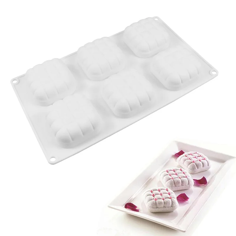 DINIWELL New Cake Tools Kitchen Bakeware Silicone Mold 6 Holes Pillow