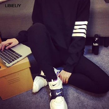 

Nice Fashion Autumn Women Striped Long Sleeve Round Neck Pullovers Jumper Sweatshirt Hoodies Casual Loose O-Neck Tops Tracksuit