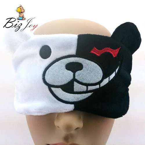 

Eye Sleep Mask Eyepatch Eyeshade Action Figure Danganronpa Cute black and white bear Goggles animation gift toys Model Anime