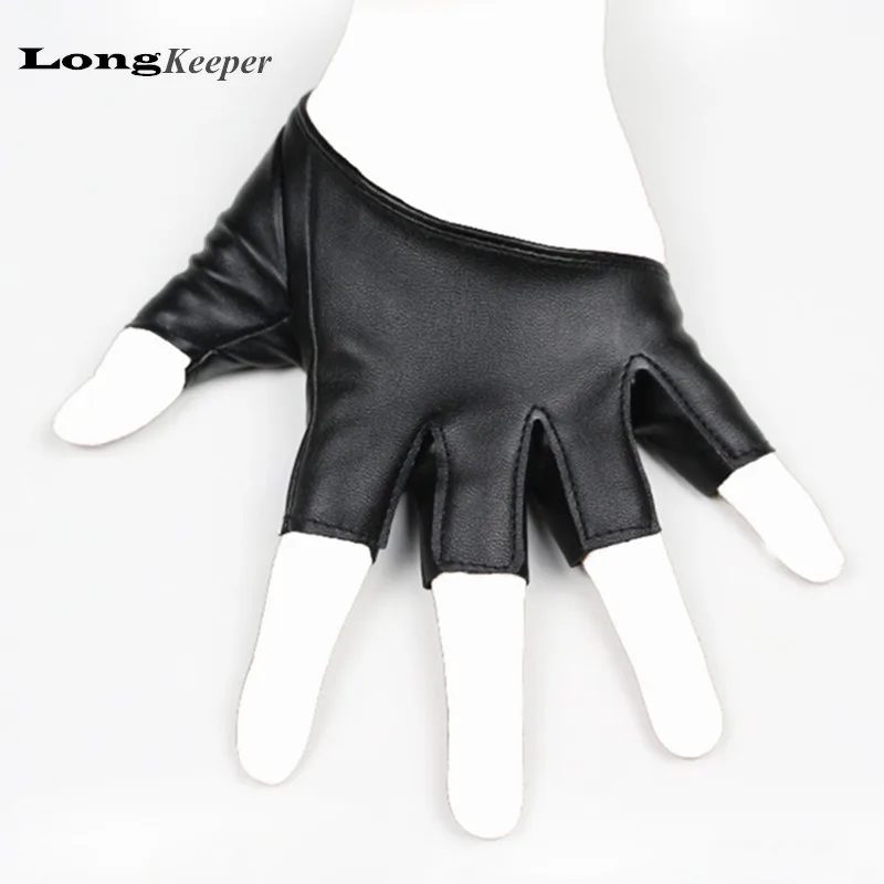 Женские кожаные перчатки LongKeeper Вечерние из искусственной кожи с полупальцами