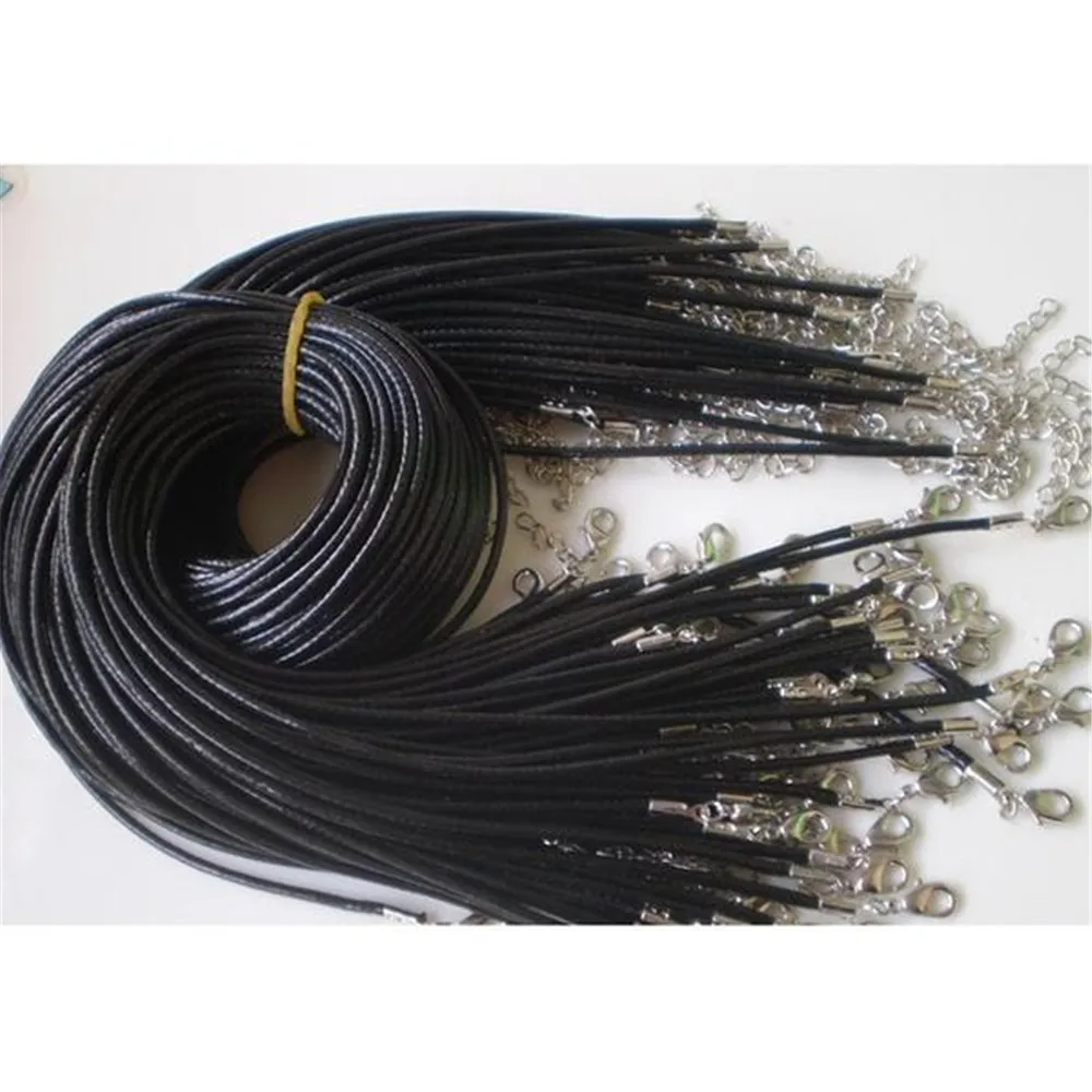 

10Pcs/Set 45cm Black Braided PU Leather Bracelet Findings Round Leather Jewelry Cord String Rope DIY Necklace Bracelet Making