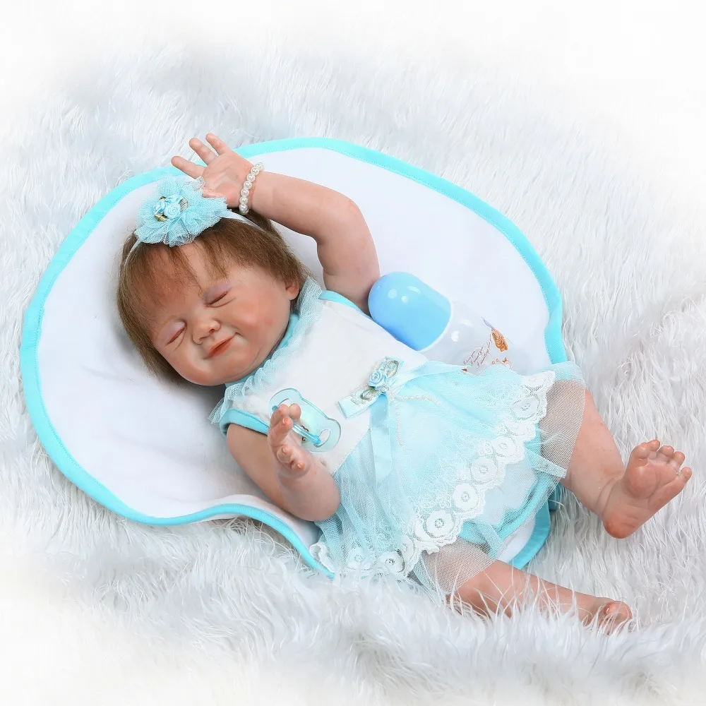 

50cm Full Body Silicone Reborn Sleeping Girls Babies Doll Toys Realistic Newborn Baby Doll Birthday Gift Bedtime Play House Toy