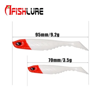 

artificial worms soft t tail fishing shad 95mm 9.2g PVC Material Double Colors Fishing Lure soft plastic lure for AR49