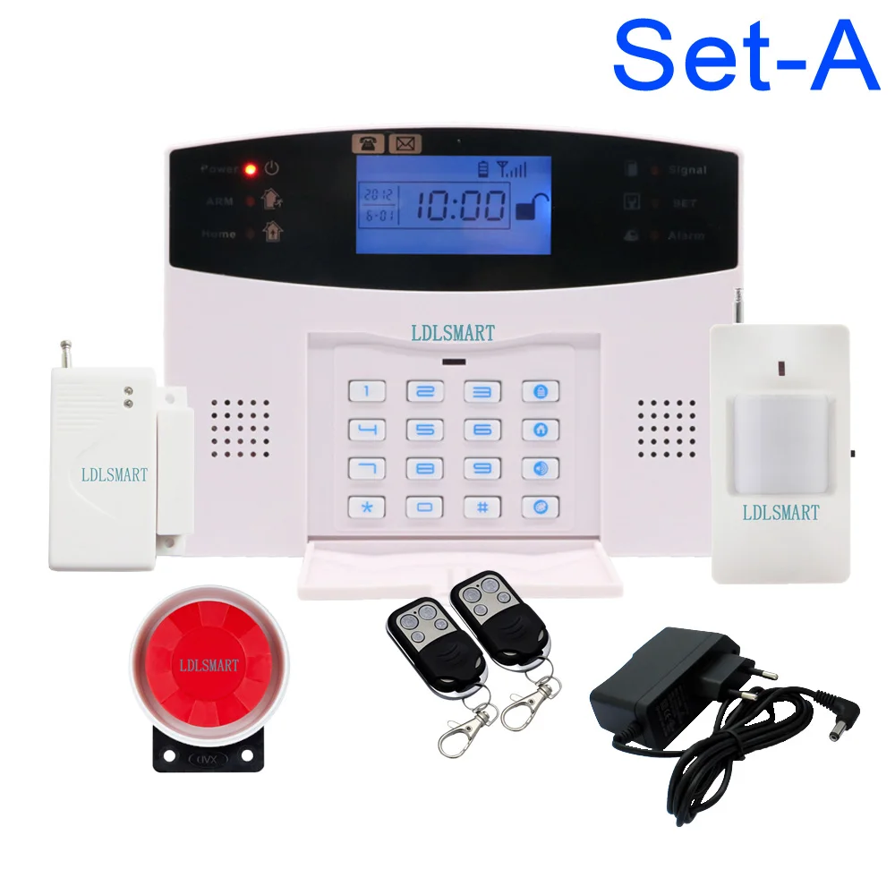 Voice Prompt Wireless GSM Security System GSM Home Alarm Systems LCD