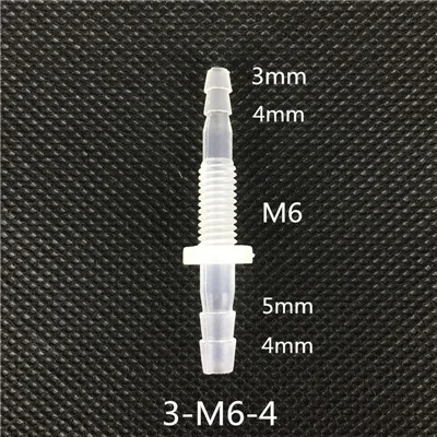 4 шт M6-M16 резьба 3 мм-12 мм Пластиковые прямые разъемы с шестигранные гайки - Цвет: 3-M6-4