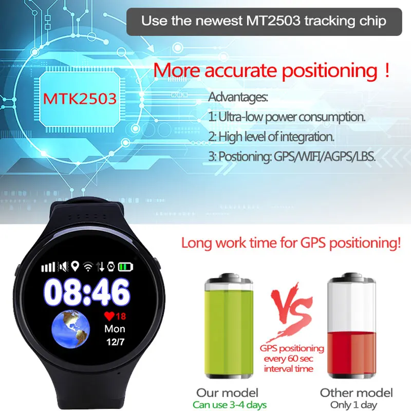 T88 Детские умные часы телефон детские круглый экран MTK2503 2G наручные SOS WiFi gps