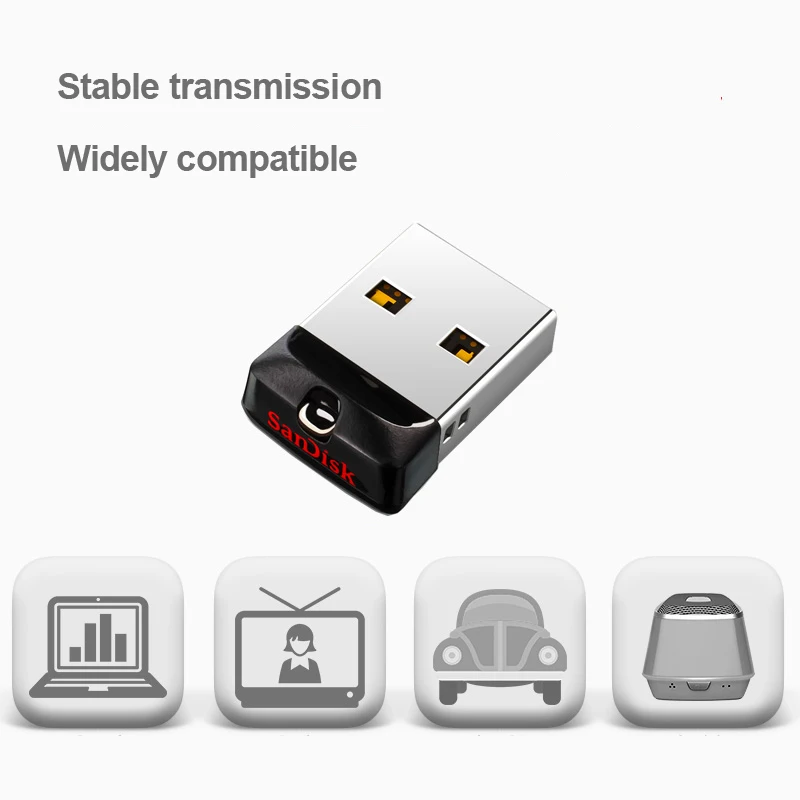 Оригинальный USB накопитель SanDisk Cruzer Fit CZ33 64 ГБ супер мини Флешка 32 Гб 2 0 флеш 16 карта