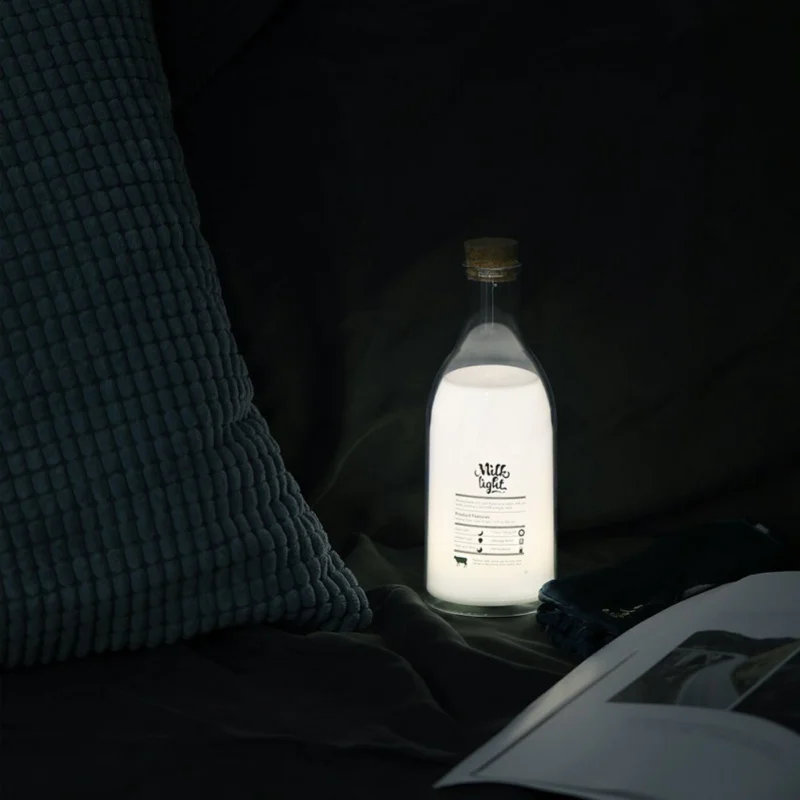 Молочная бутылочка для письма, светодиодный светильник, ночник, пульт дистанционного управления, Настольный светильник для детской