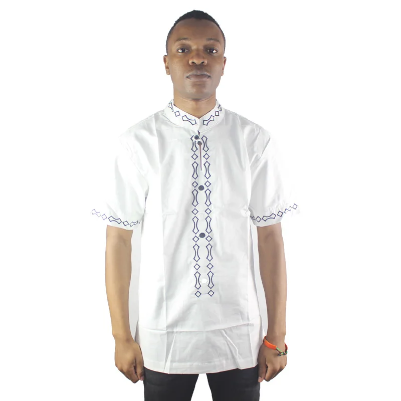 

Arab Ethnic Embroidery Clothes Muslim Mens Short Kaftan Side Slit Islamic Male Attire Tops