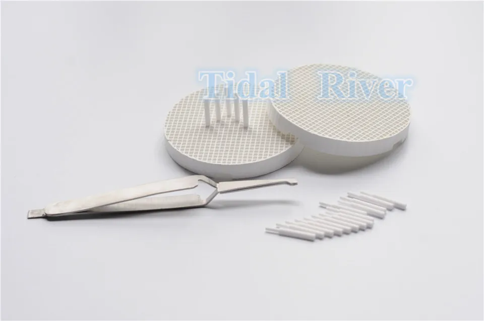 

2pc Porcelain Honeycomb Firing Trays With 20 Zirconia+1 pcs Instruments Tweezers