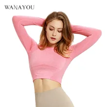 

S-L Seamless Yoga Shirts Long Sleeve Crop Top With Thumb Hole For Women Gym Fitness Slim Workout Top Shirts Yoga Shirts 3Colors