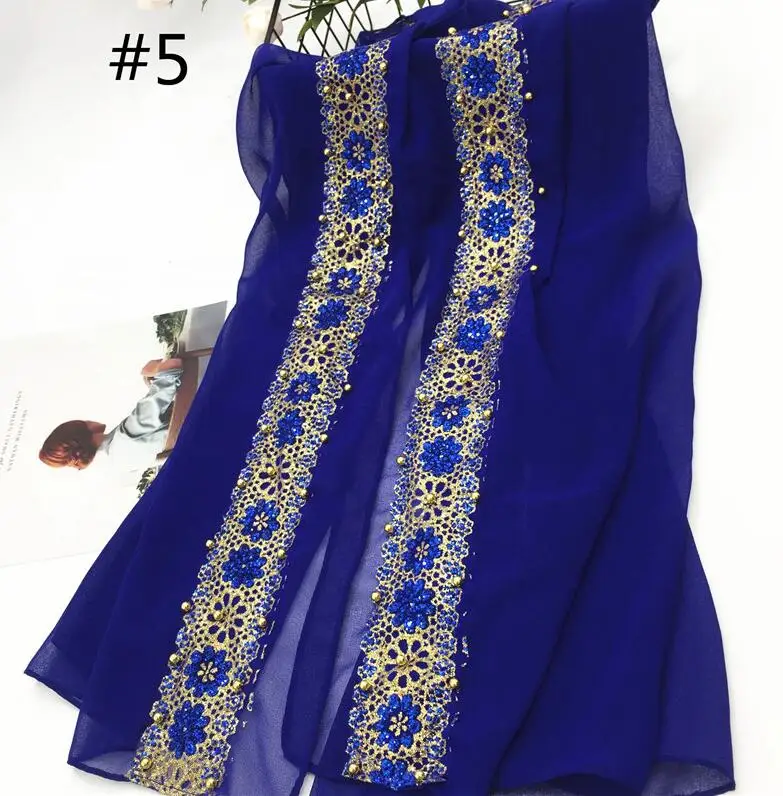 Для женщин шарф Простой макси шарфы для с золотой планшеты шаль лоскутное дизайн мягкий мусульманский хиджаб Элитный бренд - Цвет: 5