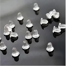 300pcs / Pack Bijouterie DIY Handmade Earrings Caps For Jewelry Accessories Bullet Plastic Earplugs Fasteners Wholesale MC-01