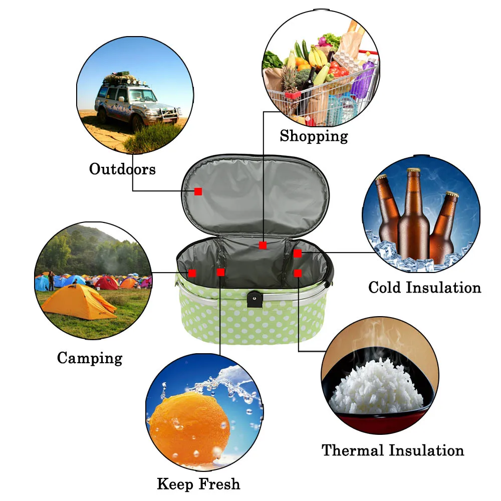 Уличная Изолированная коробка для ланча, контейнеры для хранения еды, сумка для переноски, складная корзина для пикника, корзина для хранения покупок