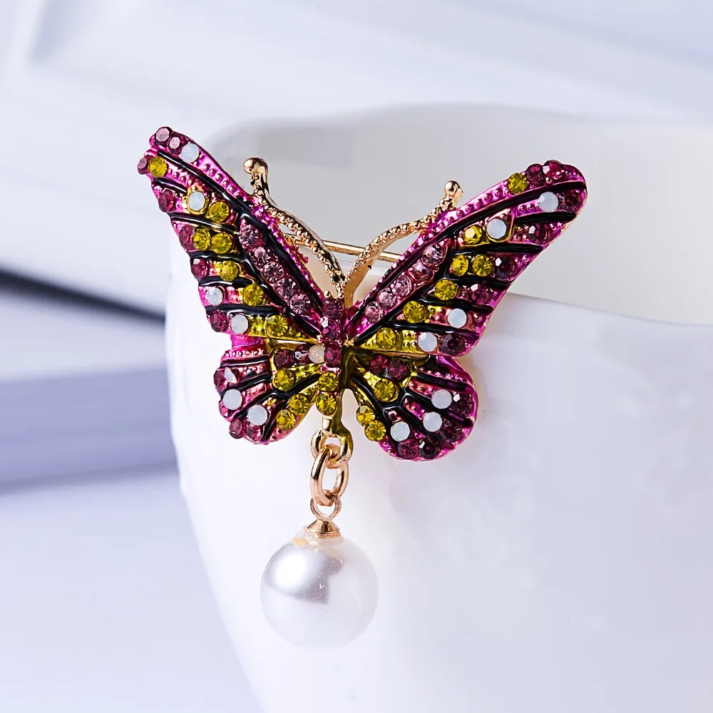 Wholesale Women Crystal Wreath Flower Butterfly Insects Brooch Pin Jewelry Gift