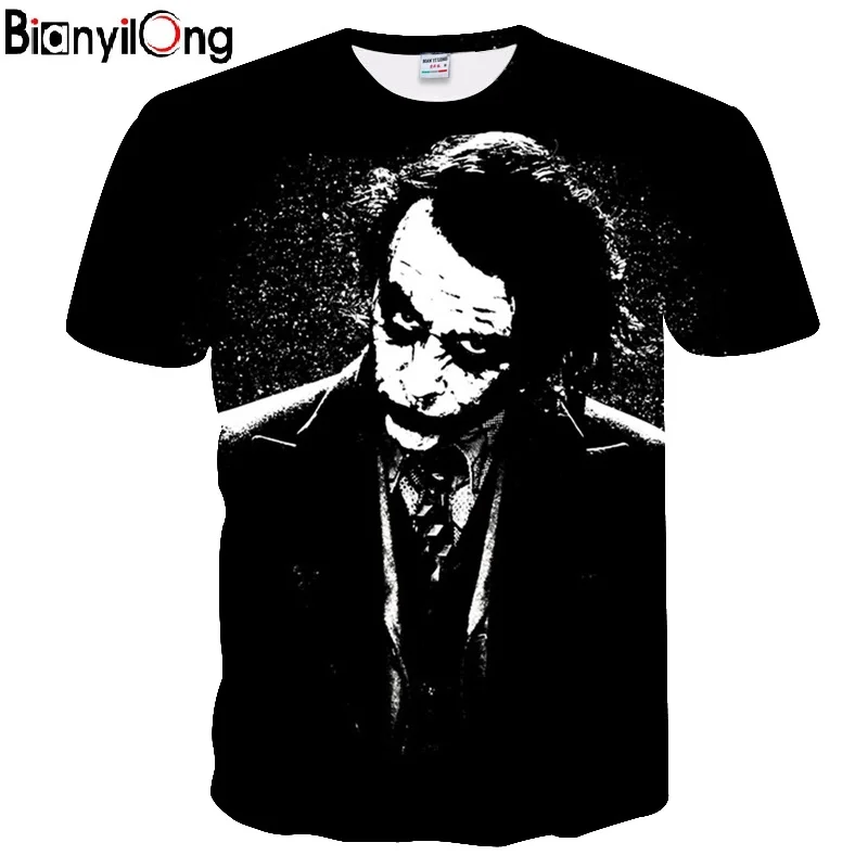 

2018 tshirt men 3D Joker Men T shirts Printed Movie T-shirts Summer Short Sleeve Batman Round Neck Tops Joker Casual Tees