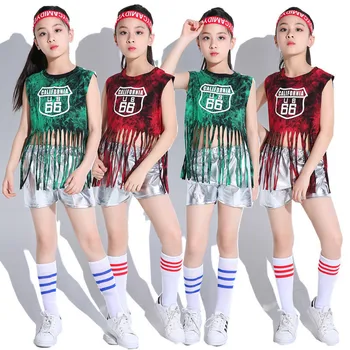 

Songyuexia Children's Jazz Dance Costume boy girl Modern Dance Hip-hop Cheerleading and Cheerleading dancewear for kid