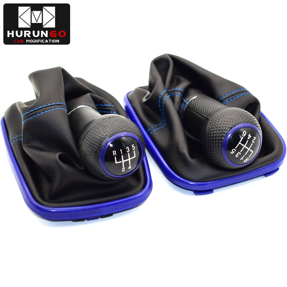 

5 / 6 Speed Manual Car Styling Gear Shift Knob Lever Leather Gaiter Boot Collar For Volkswagen VW Golf MK4 IV GTI R32 Jetta Bora