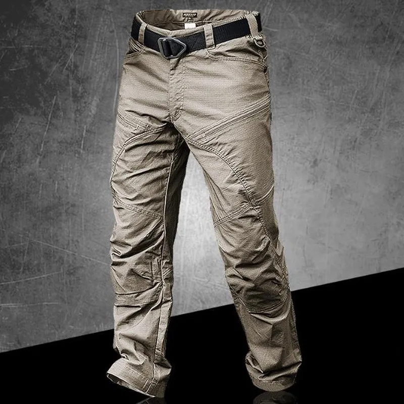 Уличные водонепроницаемые военные тактические водонепроницаемые походные брюки мужские армейские рип-стоп брюки большие спортивные брюки с несколькими карманами - Цвет: Khaki