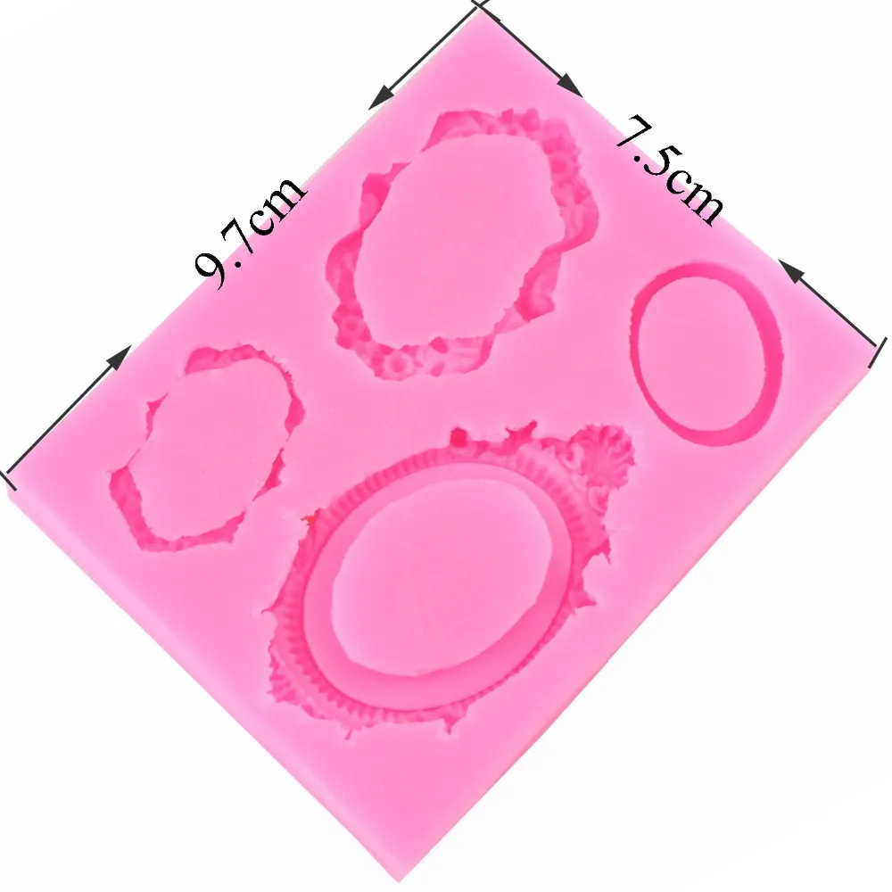 3D помадка форма для торта винтажная рама для зеркала силиконовые формы инструменты для приготовления шоколада кекса Рождественская рамка формы для конфет