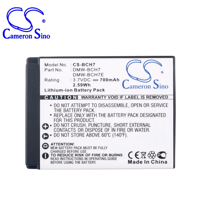 Аккумулятор Cameron Sino 690mah для PANASONIC Lumix DMC-FP1 DMC-FP1D DMC-FP1EB-D DMC-FT10K DMC-FP2DMC-FP5 DMW-BCH7 DMW-BCH7E |