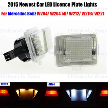 2 x LED Number License Plate Lamps OBC Error Free 18 LED For Mercedes Benz W204 W212 W216 W221