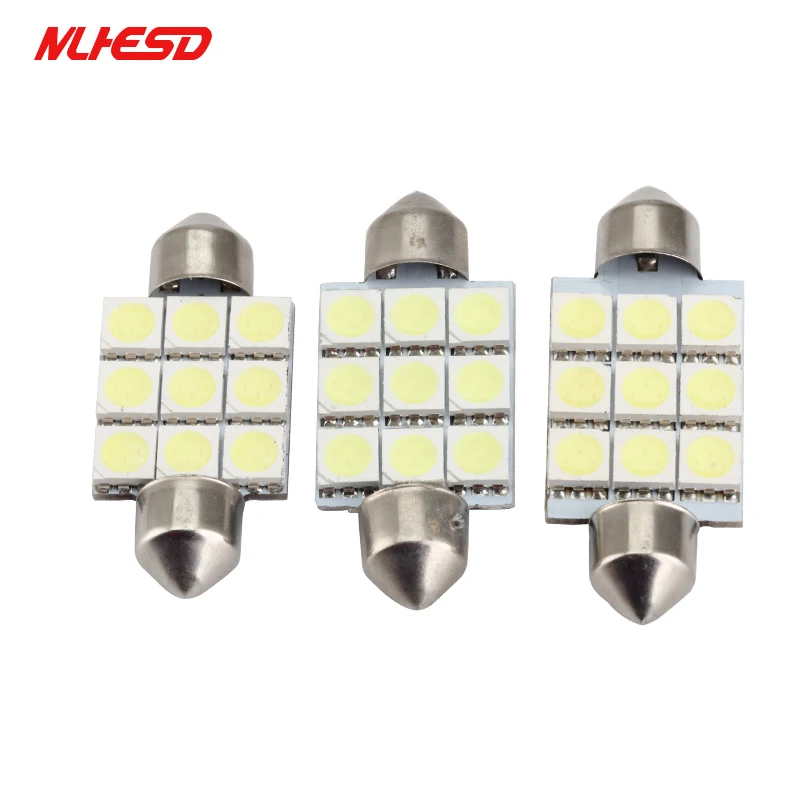 100 шт Белый 5050 9smd 9 Smd 36 мм/39 мм/41 мм DC Автомобильные светодиодные фары 12V для