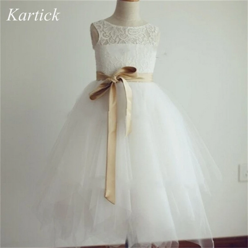 

Lovely Flower Girl Dresses with Sashes Real Little Girls Kids/Children Dress for Wedding Communion Party Ball Pageant Dress