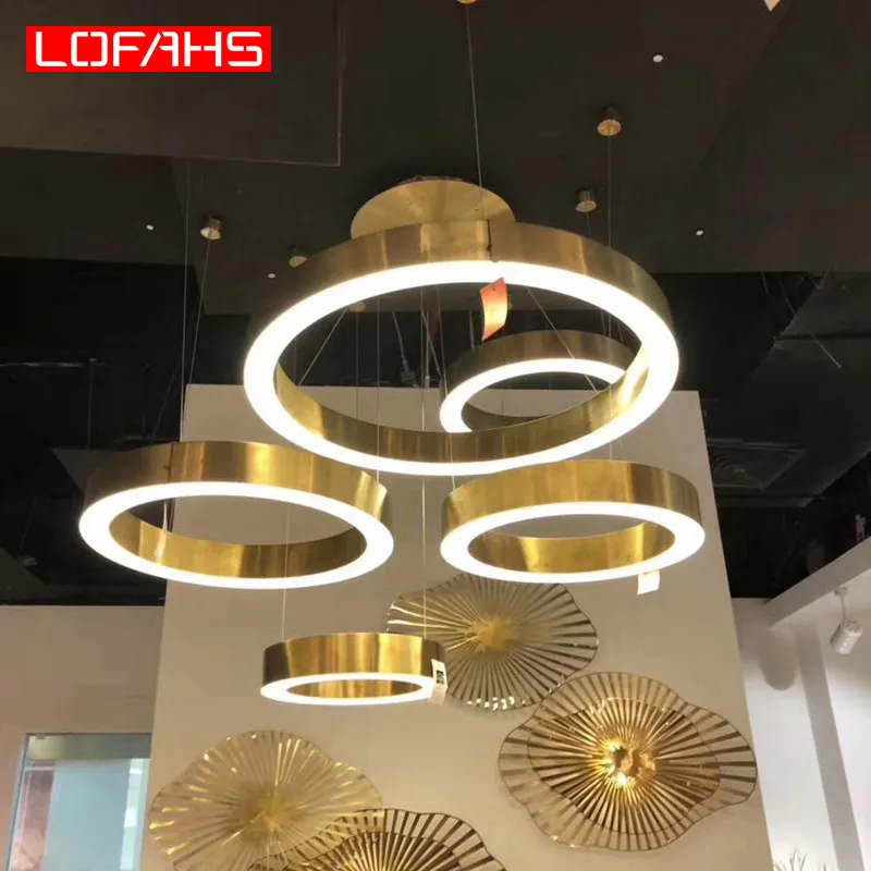 Современная светодиодная люстра LOFAHS роскошные большие круглые лампы для